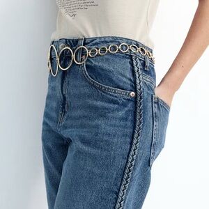 H&M Straight HR Braided Cropped Jeans | Sz 16 NWT